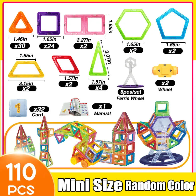 Mini Magnetic Building Tiles (110 pieces)