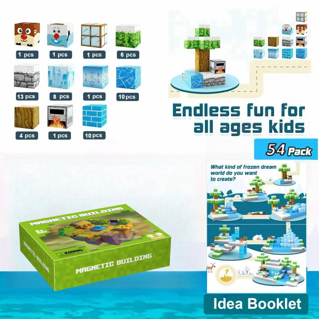 Ice World Magnetic Building Blocks | Frozen Theme Building Set