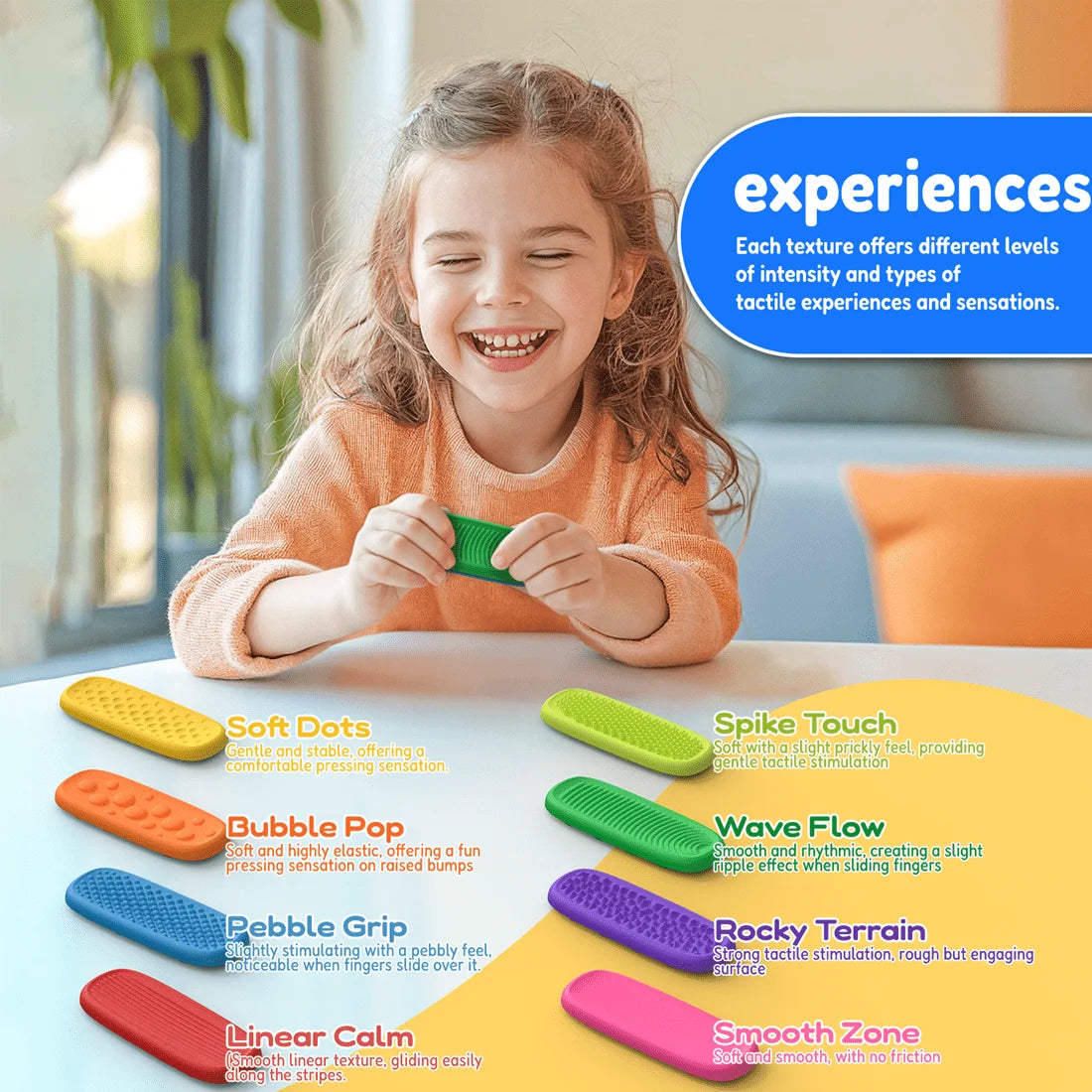 Sensory & Tactile Fidget Strips – 8 Unique Textures