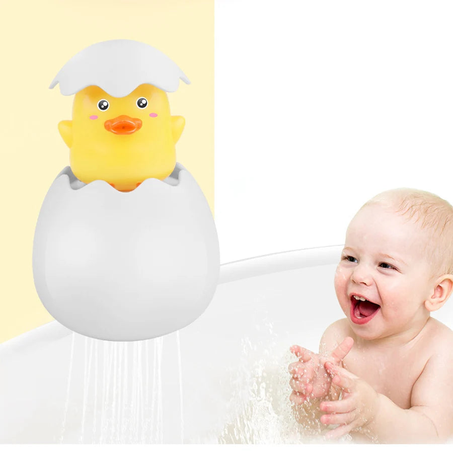 Baby bath toys water spray featuring a cheerful chick in an eggshell for fun bath time play