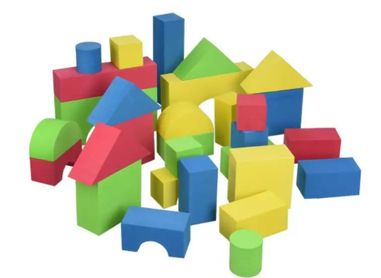 Colorful magnetic blocks in various shapes as educational toy cubes for creative play and learning