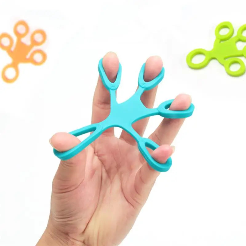 ActivePlaythings finger grip strength trainer in blue for improving hand dexterity and grip strength