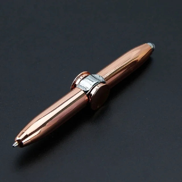 Gyro Pen Fidget Spinner in Copper Color with Smooth Rolling Functionality for Stress Relief