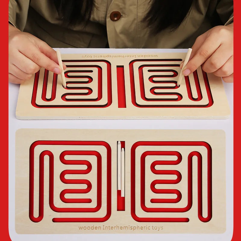 ActivePlaythings Kids concentration wooden maze with interactive paths for enhancing focus and fine motor skills