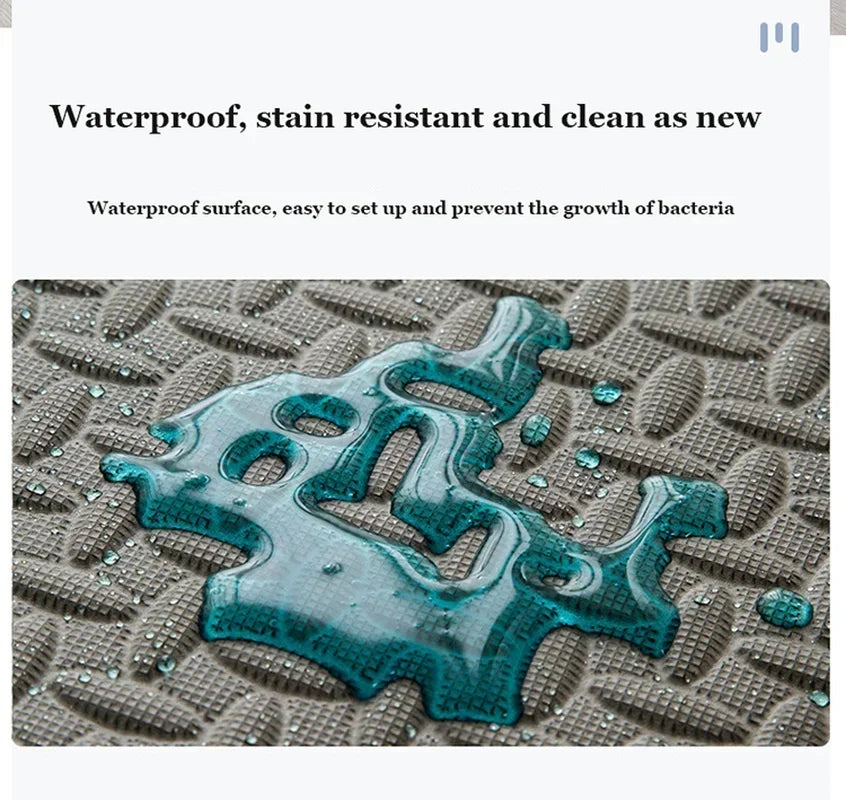 Kids play tent on waterproof kids interlocking foam mat for safe and clean playtime indoors