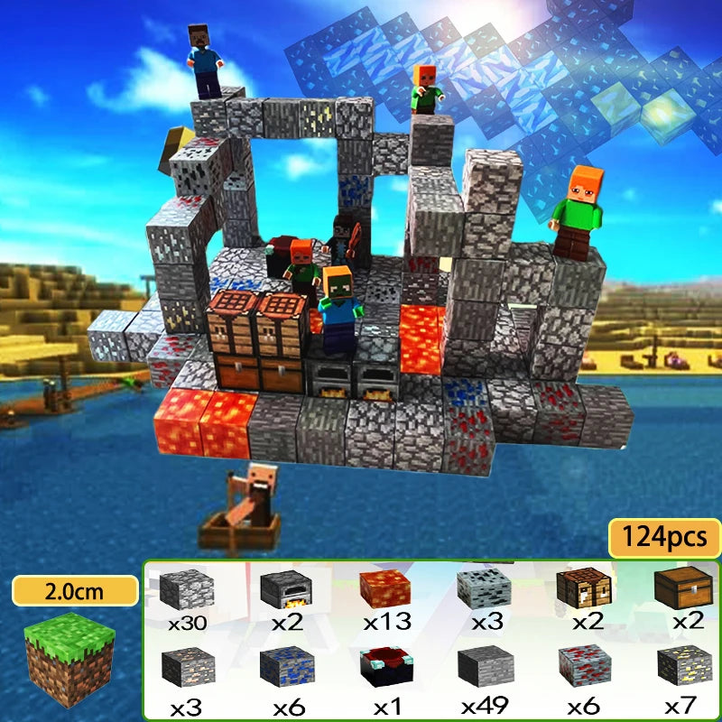 MagnaBlock magnetic building set with colorful blocks and mini-figures for creative play and learning