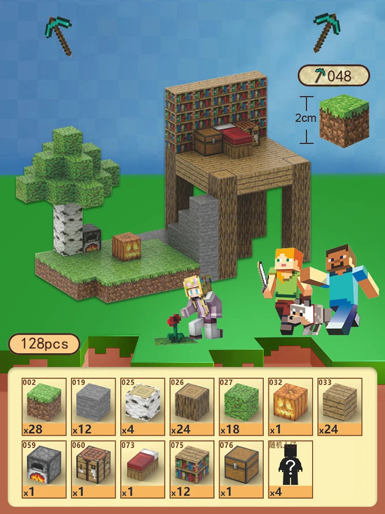 ActivePlaythings Magnetic Building Blocks for Kids creating creative Minecraft-style structures and characters