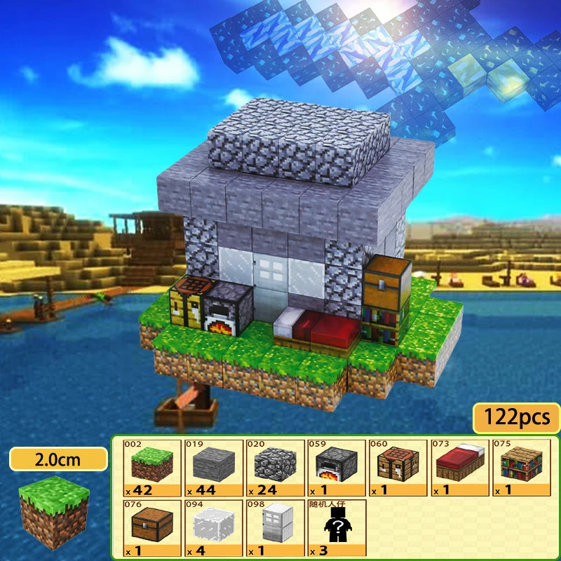 Colorful Magnetic Building Blocks Set to create various structures like this detailed house model
