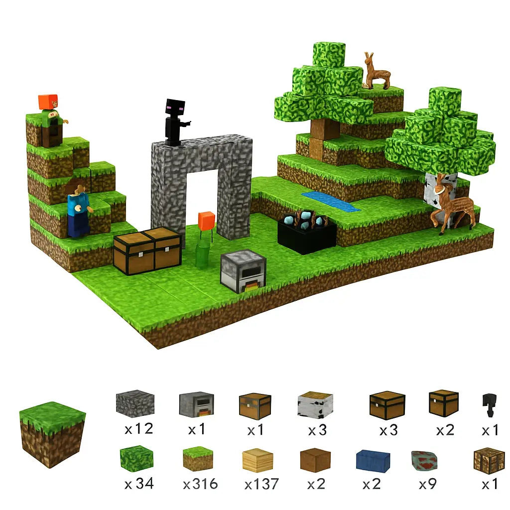 MagnaBlock Magnetic Building Blocks Set w/ Gift Box (377 pieces)