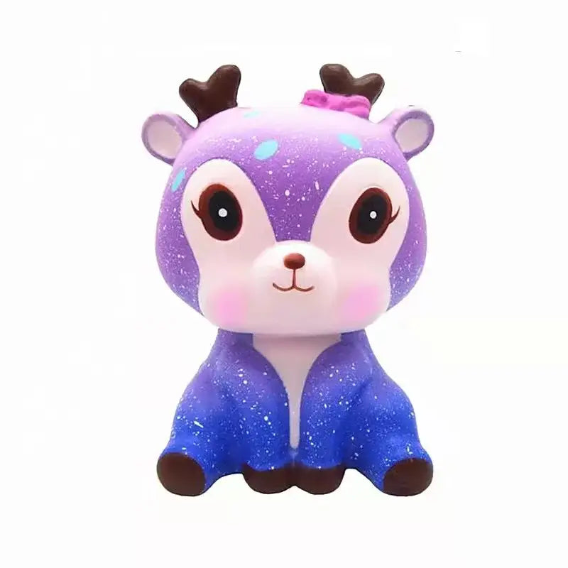 Mystic Baby Deer Squishy Toy in Purple and Blue with Cute Facial Features