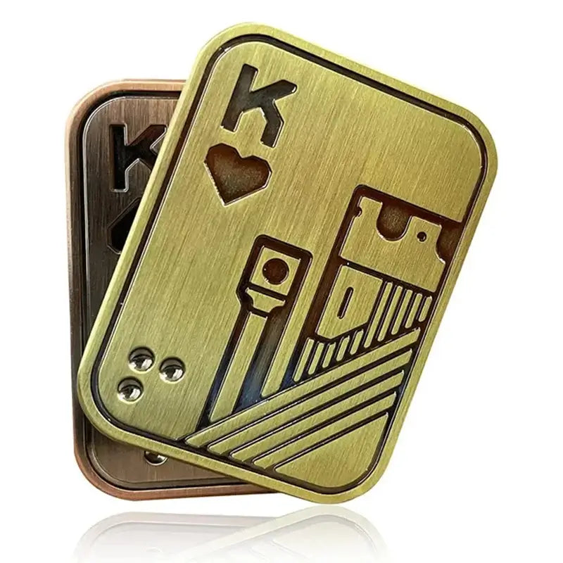 Poker King fidget slider Fidget Toy with a metal design featuring playing card elements