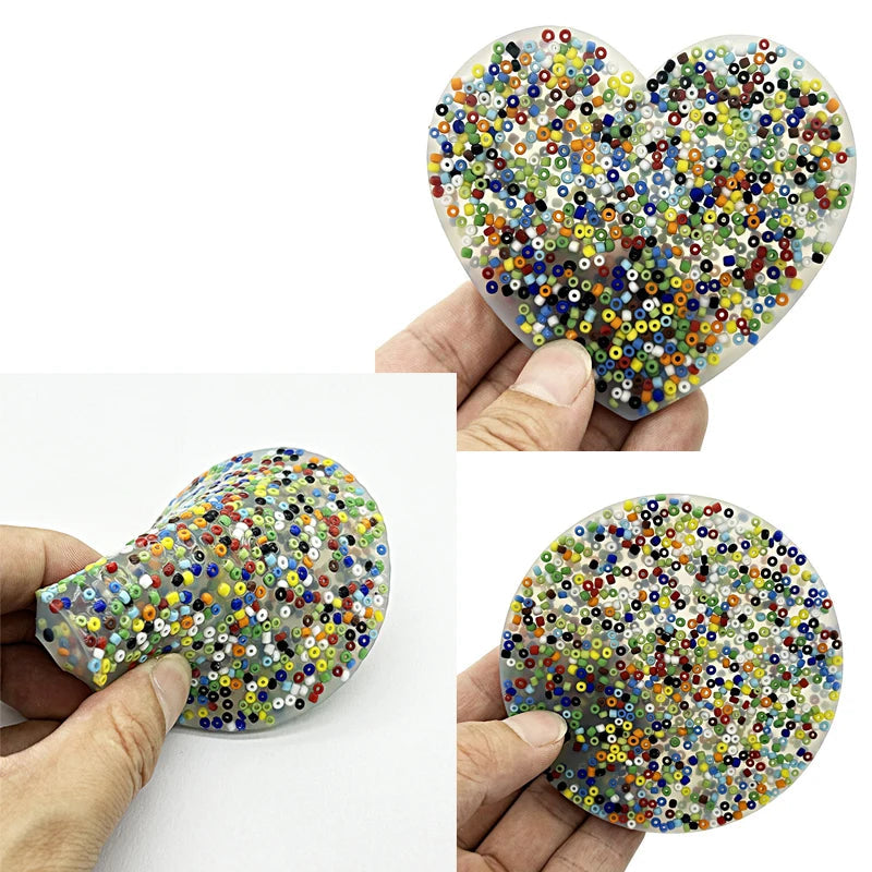 Colorful Active Playthings sensory fidget toys for skin picking in heart and circle shapes