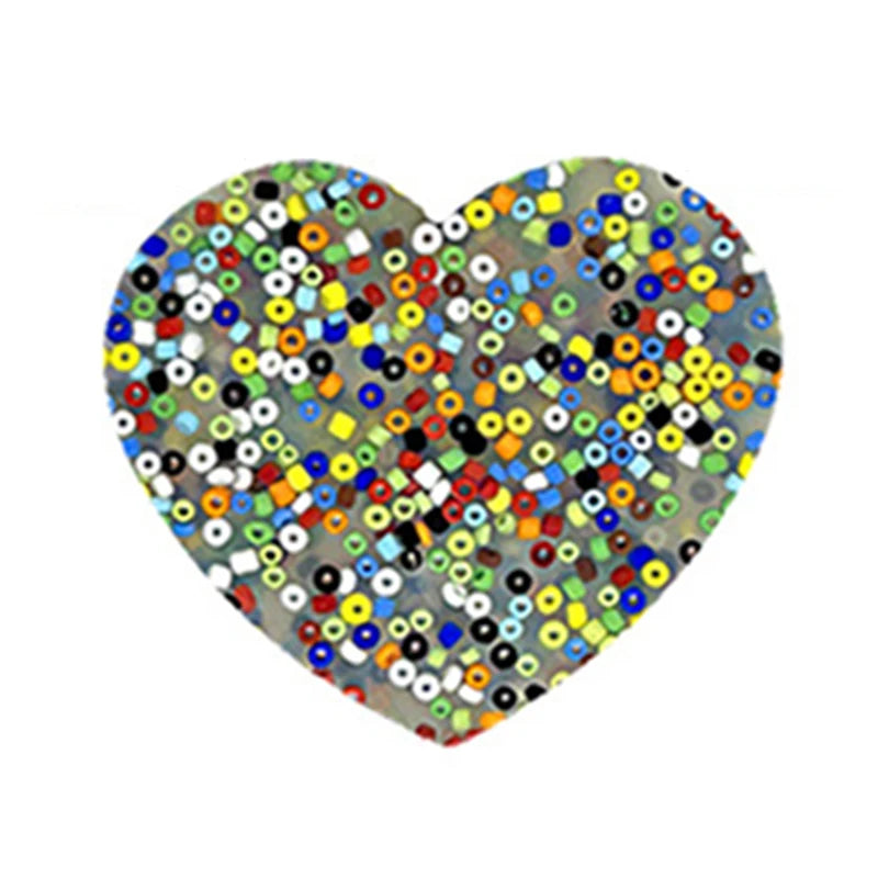 Colorful heart-shaped sensory fidget toys for skin picking made with various beads for tactile engagement