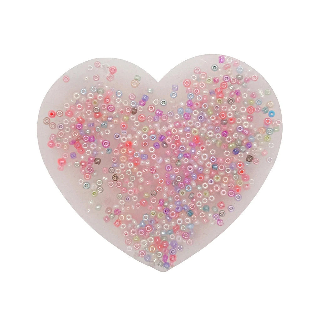Heart-shaped sensory fidget toy with colorful beads, ideal for sensory fidget toys for skin picking