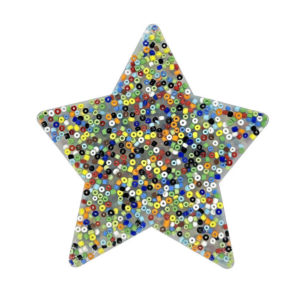 Colorful star-shaped sensory fidget toy for skin picking with beads for tactile stimulation