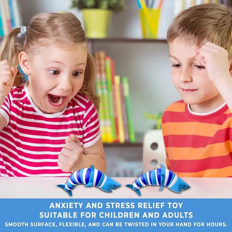 Children enjoying the shark stress reliever toy for anxiety relief and fun playtime
