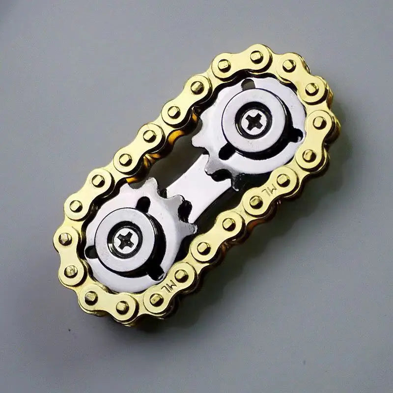 Sprockets Flywheel Fidget Spinner with a unique chain design for stress relief and focus