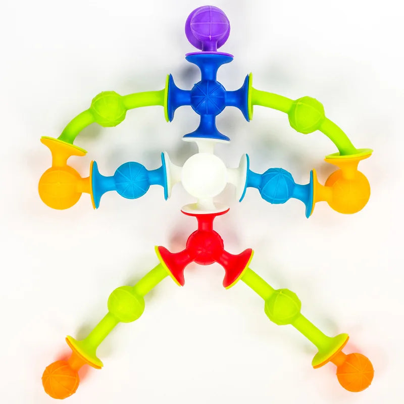 Colorful suction cup dart set with various shapes for fun indoor games and activities