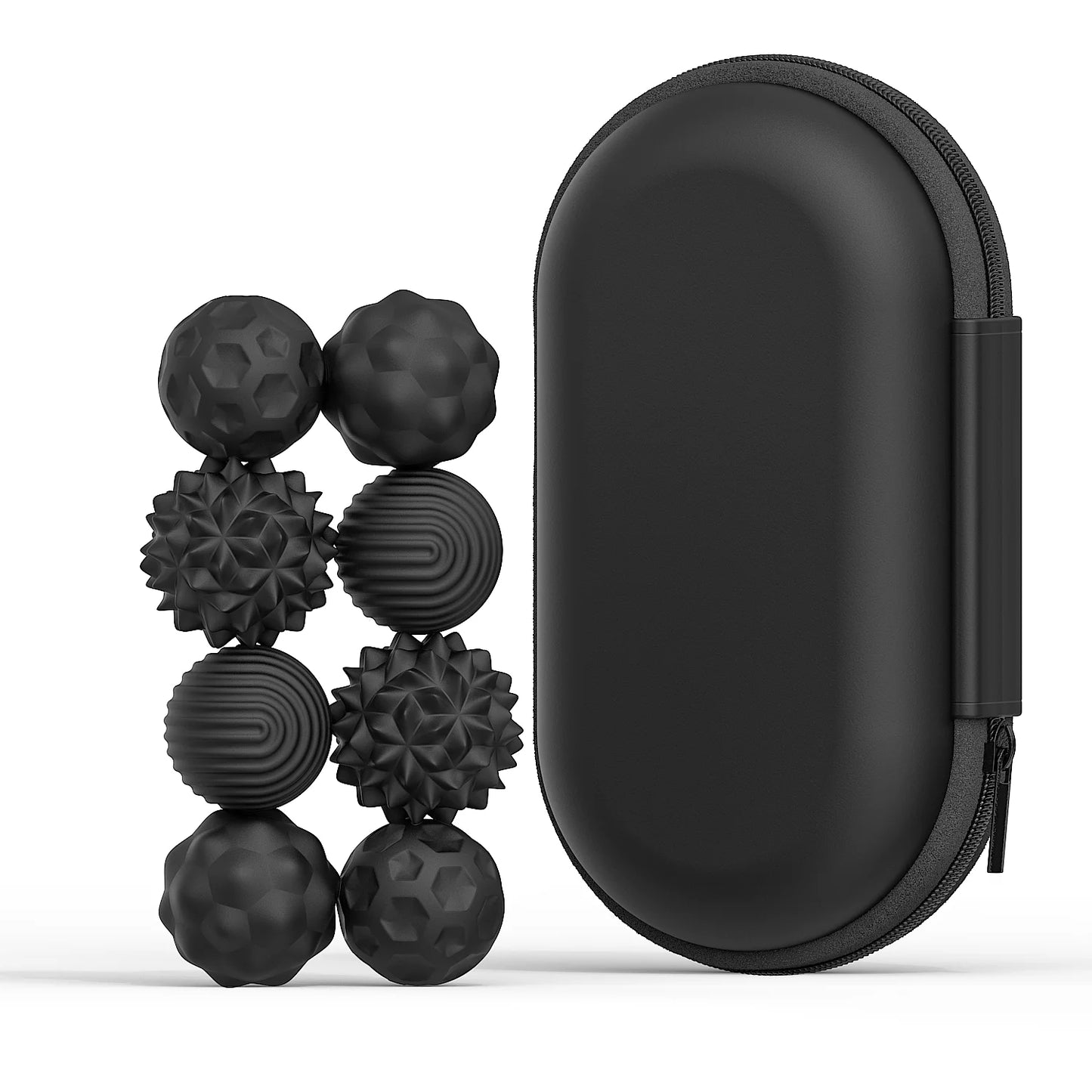 Active Playthings Tactile Stress Relief Toys in Black with Convenient Carry Case for On-the-Go Use