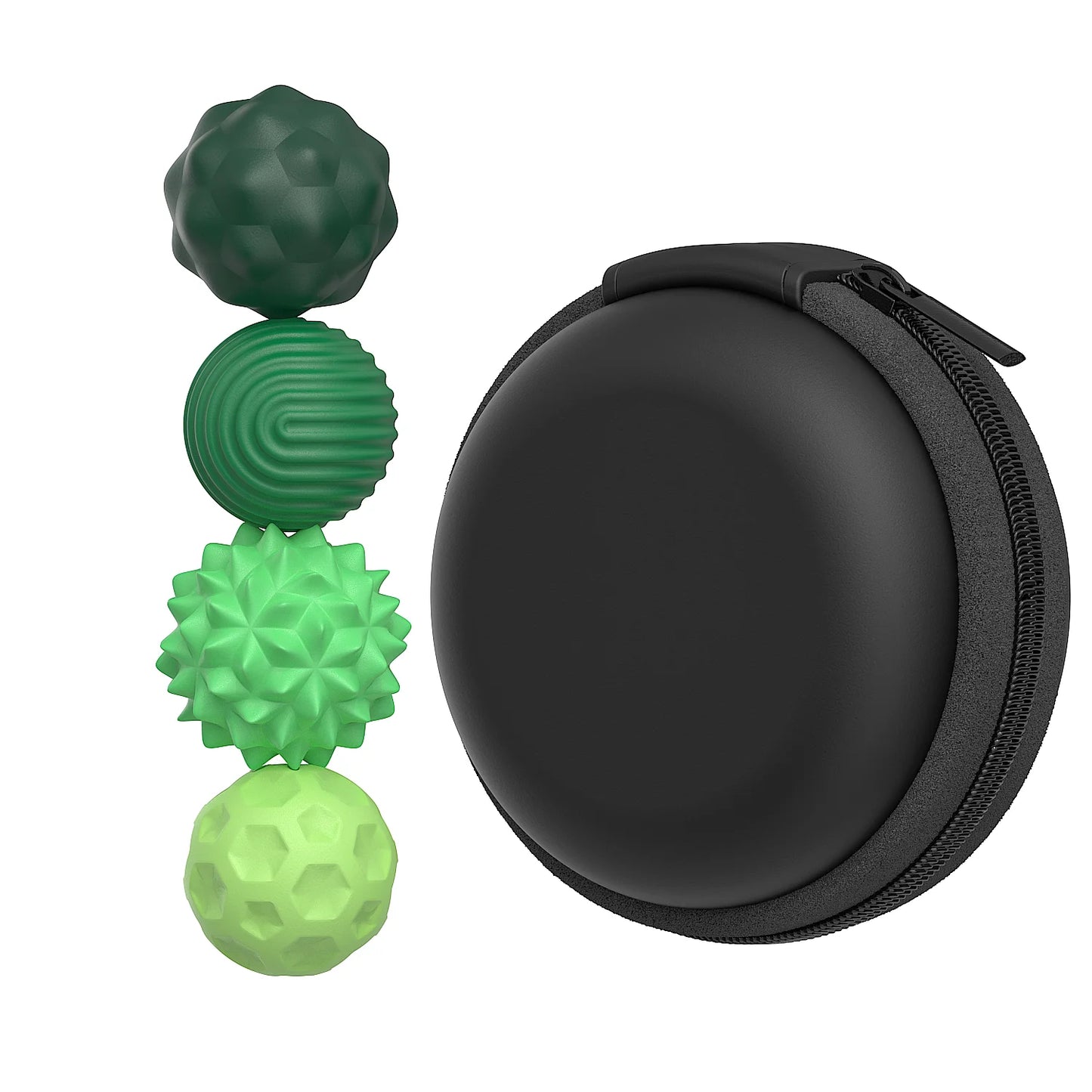 Active Playthings tactile stress relief toys in green with a storage case for sensory relaxation