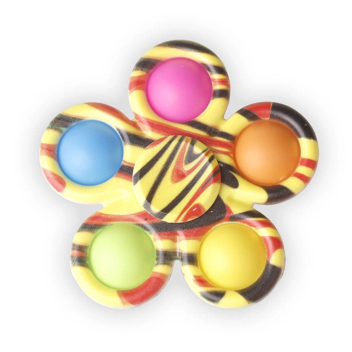 Colorful Flower-Shaped Tie Dye Fidget Spinner with Vibrant Buttons for Stress Relief and Fun