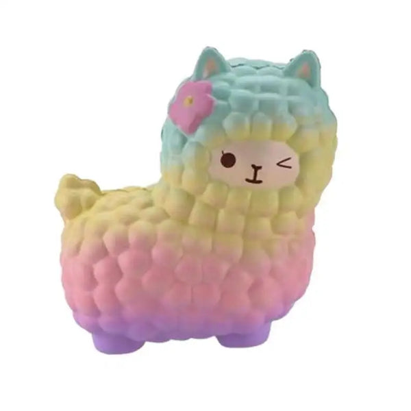 Rainbow kitty squishy toy in pastel colors