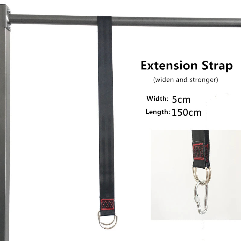 Black 150 cm swing extension strap with metal ring