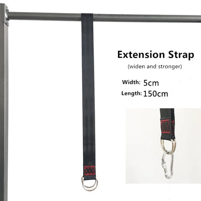 Black 150 cm swing extension strap with metal ring