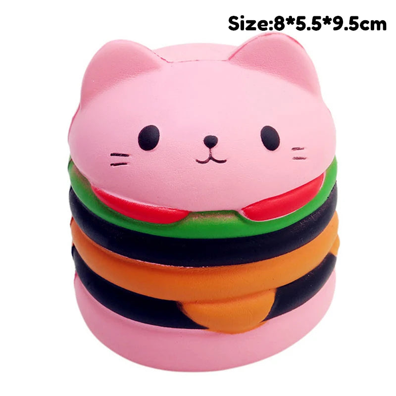 Pink hamburger jumbo slow-rising squishy toy