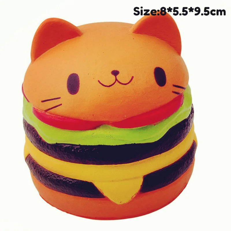 Orange hamburger jumbo slow-rising squishy toy