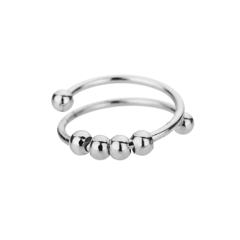 Spinning Bead Stainless Steel Ring for Stress Relief
