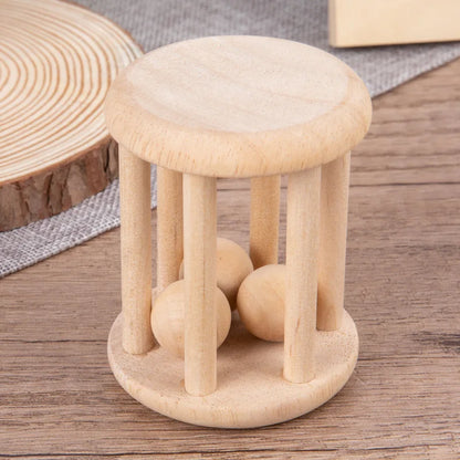 4 Piece Wooden Baby Rattle and Grasping Toy