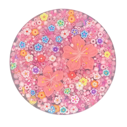 Pink floral bead skin picking pad