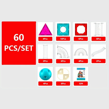 Magnetic Tile Building Blocks & Magnet Sheet Construction Set