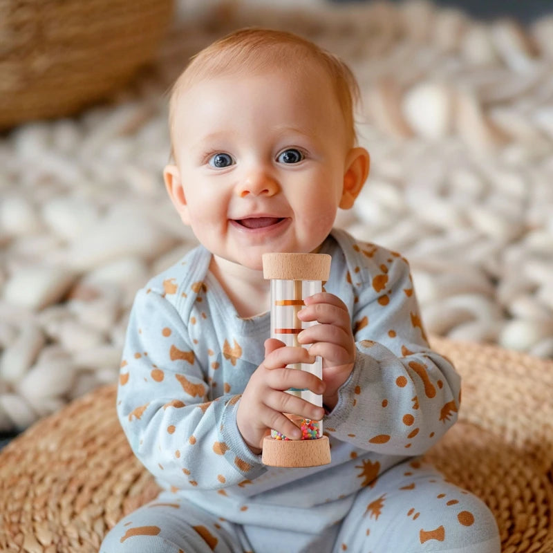 Wooden Rain Stick Baby Rattle