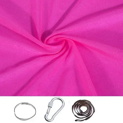 Rose Red stretchy compression sensory swing fabric with sling loop, carabiner and extension strap