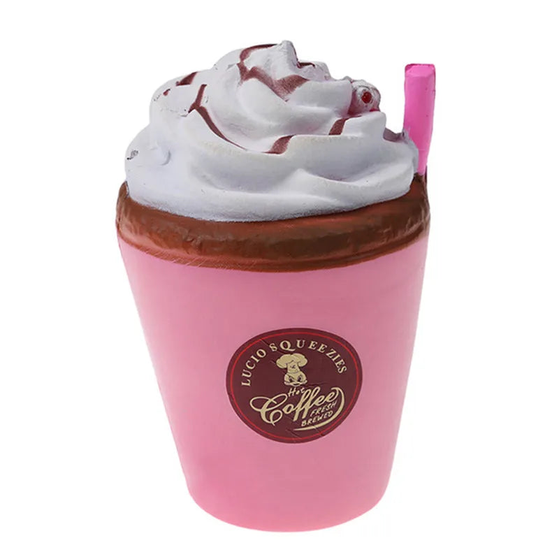 Pink milk tea jumbo slow-rising squishy toy