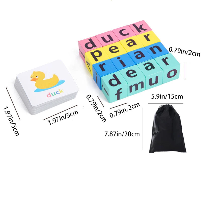 Wooden Word Spelling Game / Alphabet Learning Toy