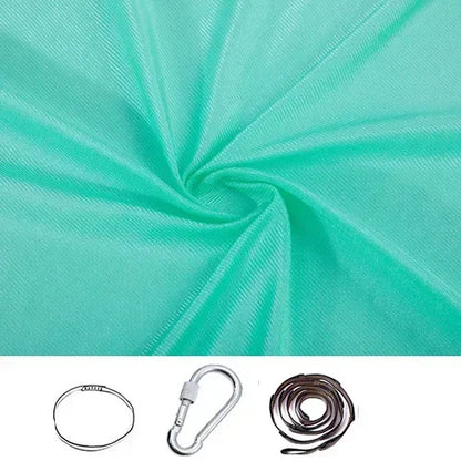 Mint Green stretchy compression sensory swing fabric with sling loop, carabiner and extension strap