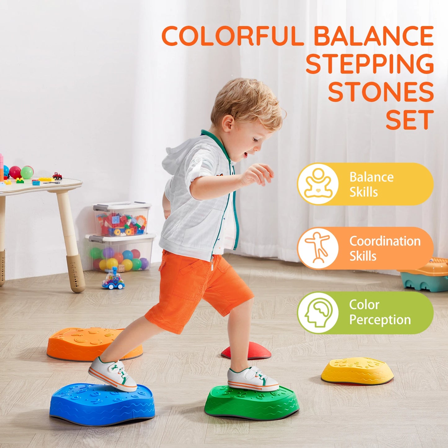 Sensory and Tactile Stepping Balance Stones