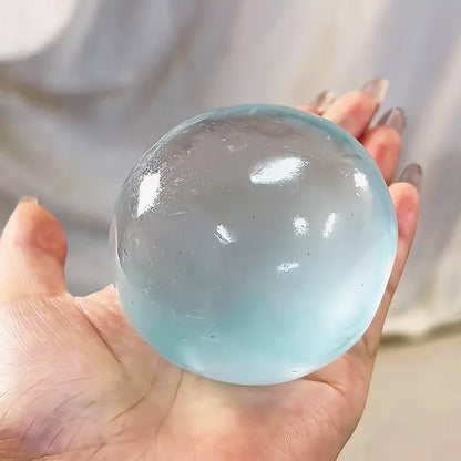 Blue mochi squishy stress ball close-up texture