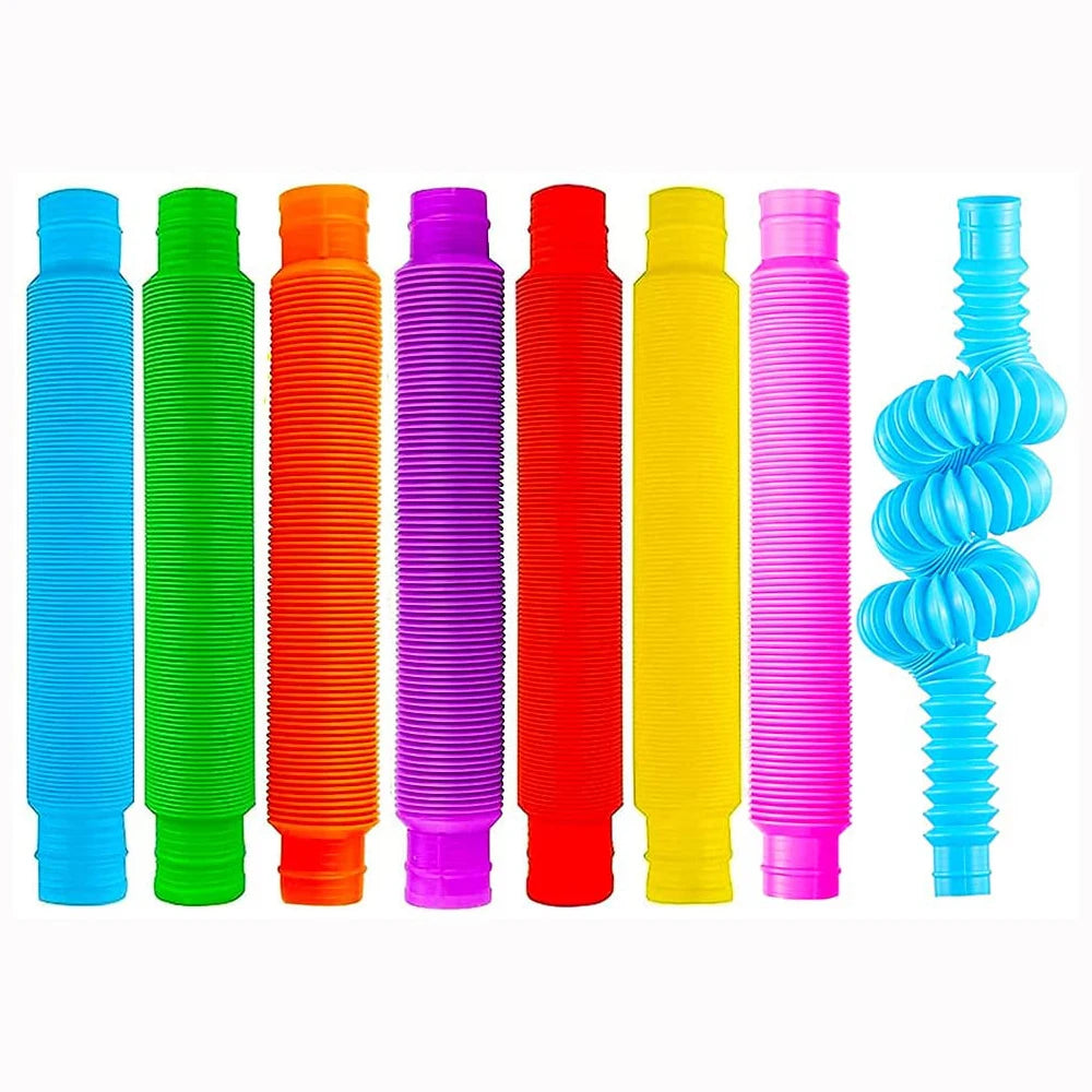 Pop Tubes Fidget Toys Sensory Toy for Stress Relief (8 Pack)