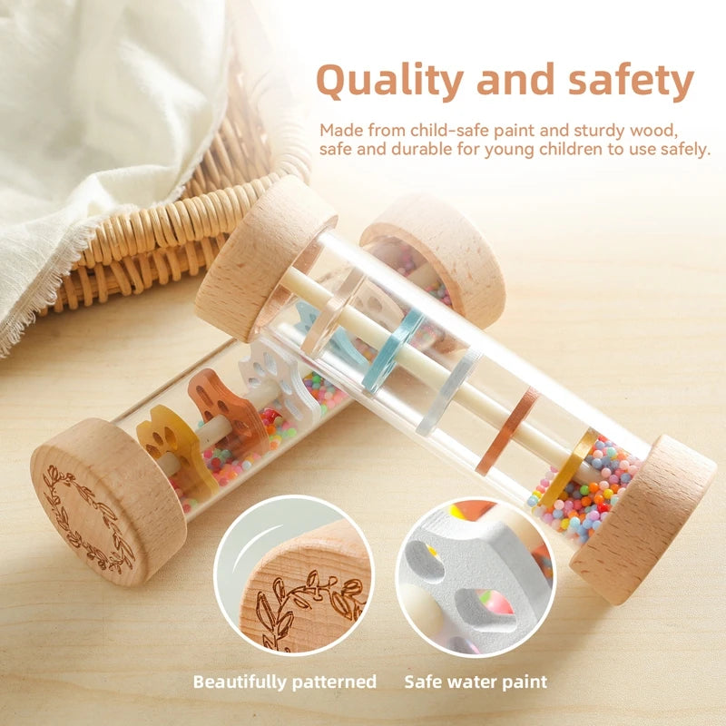 Wooden Rain Stick Baby Rattle