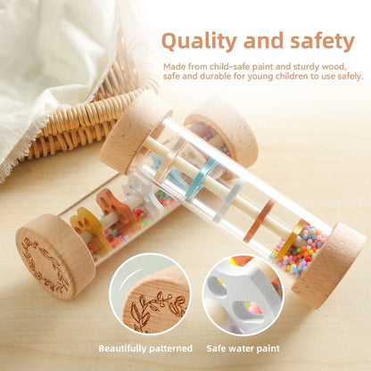 Wooden Rain Stick Baby Rattle