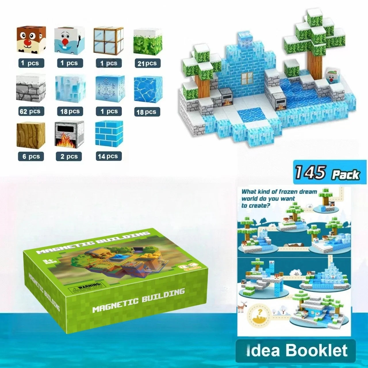 Ice World Magnetic Building Blocks | Frozen Theme Building Set