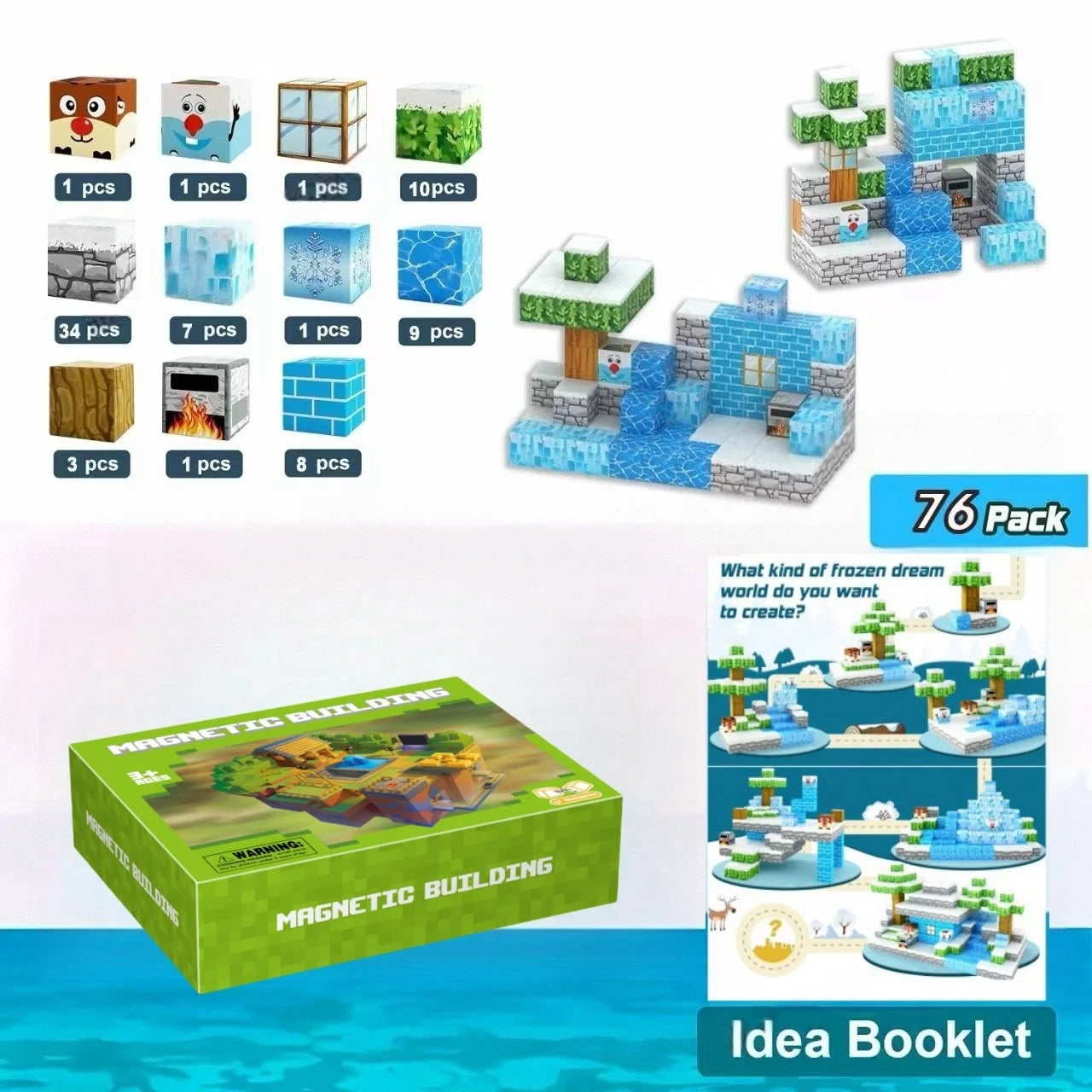Ice World Magnetic Building Blocks | Frozen Theme Building Set