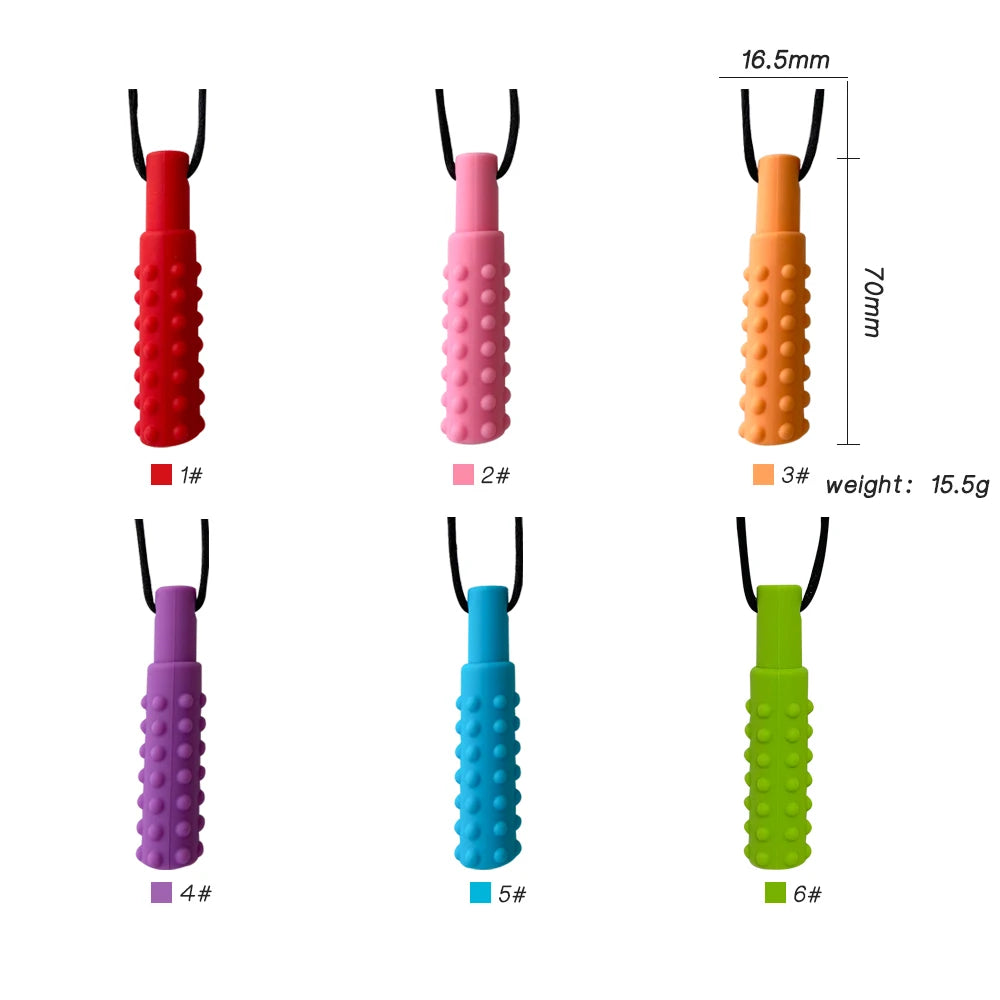 Sensory Chew Necklace Oral Aid Teether Toy for Autism, Hyperactivity, Infant Breastfeeding or Special Needs
