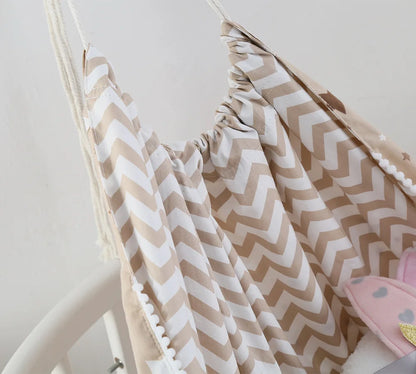 Beige sensory swing hammock for kids
