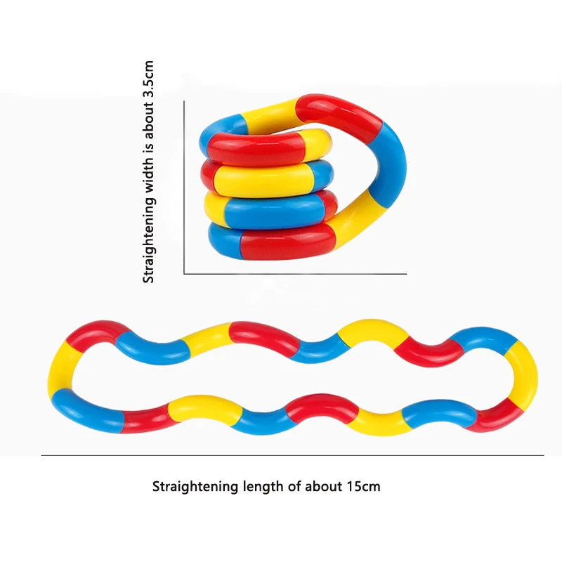 Twisty tangle fidget toy held in hand