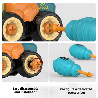 DIY Toddler Set of 4 Engineering Vehicles: Excavators, Bulldozers, Ground Drills, Road Rollers
